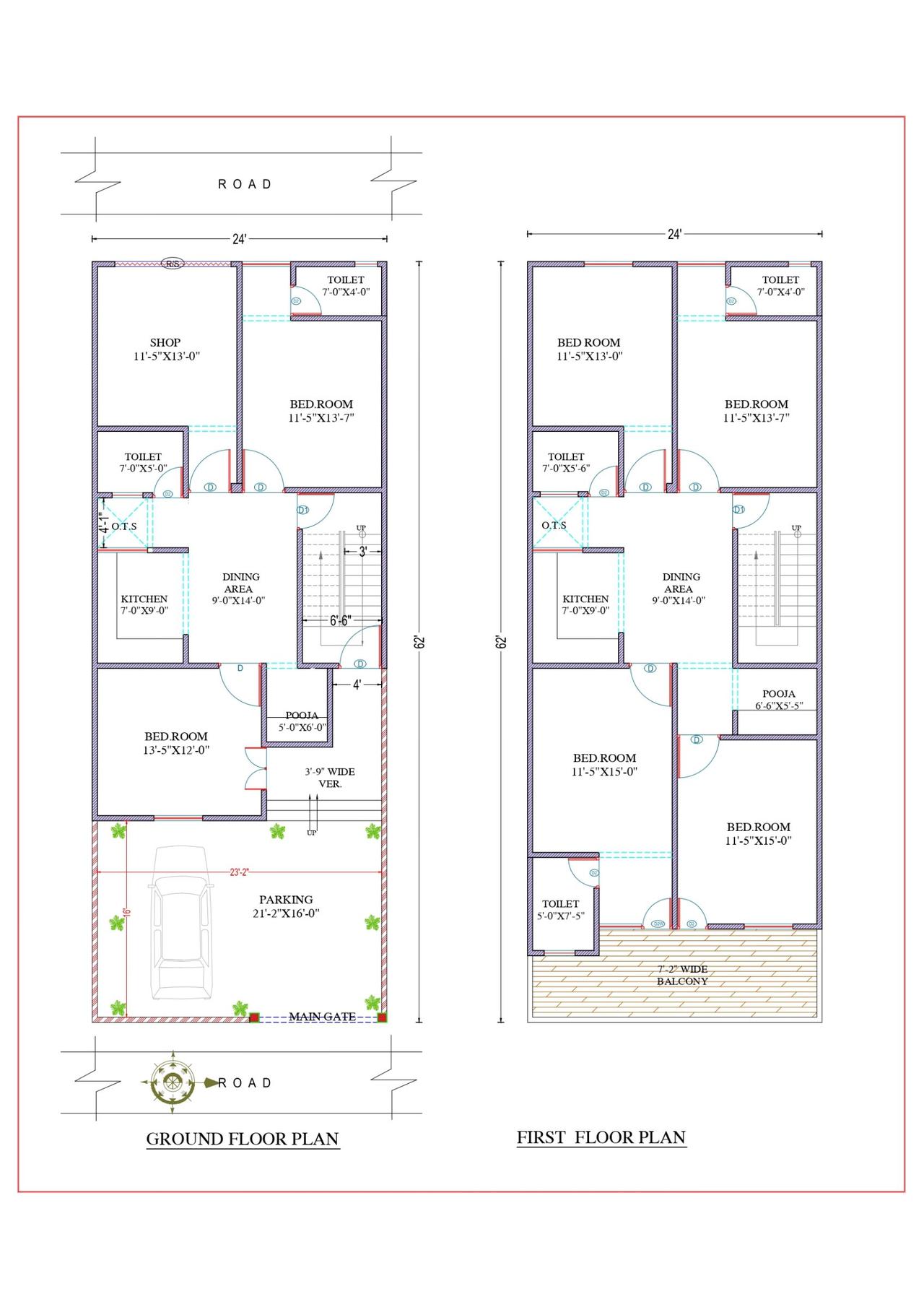 24'X62' (North Facing Plot) Awadhesh Singh Sir - New Delhi