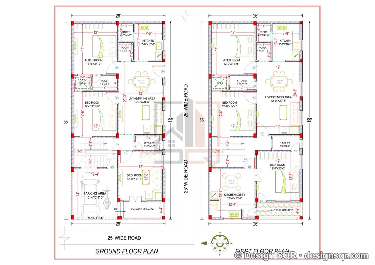 Ravikant Dubey - Agra - 26'X55' (G+1) West & South Facing Plot — image 1 of 1